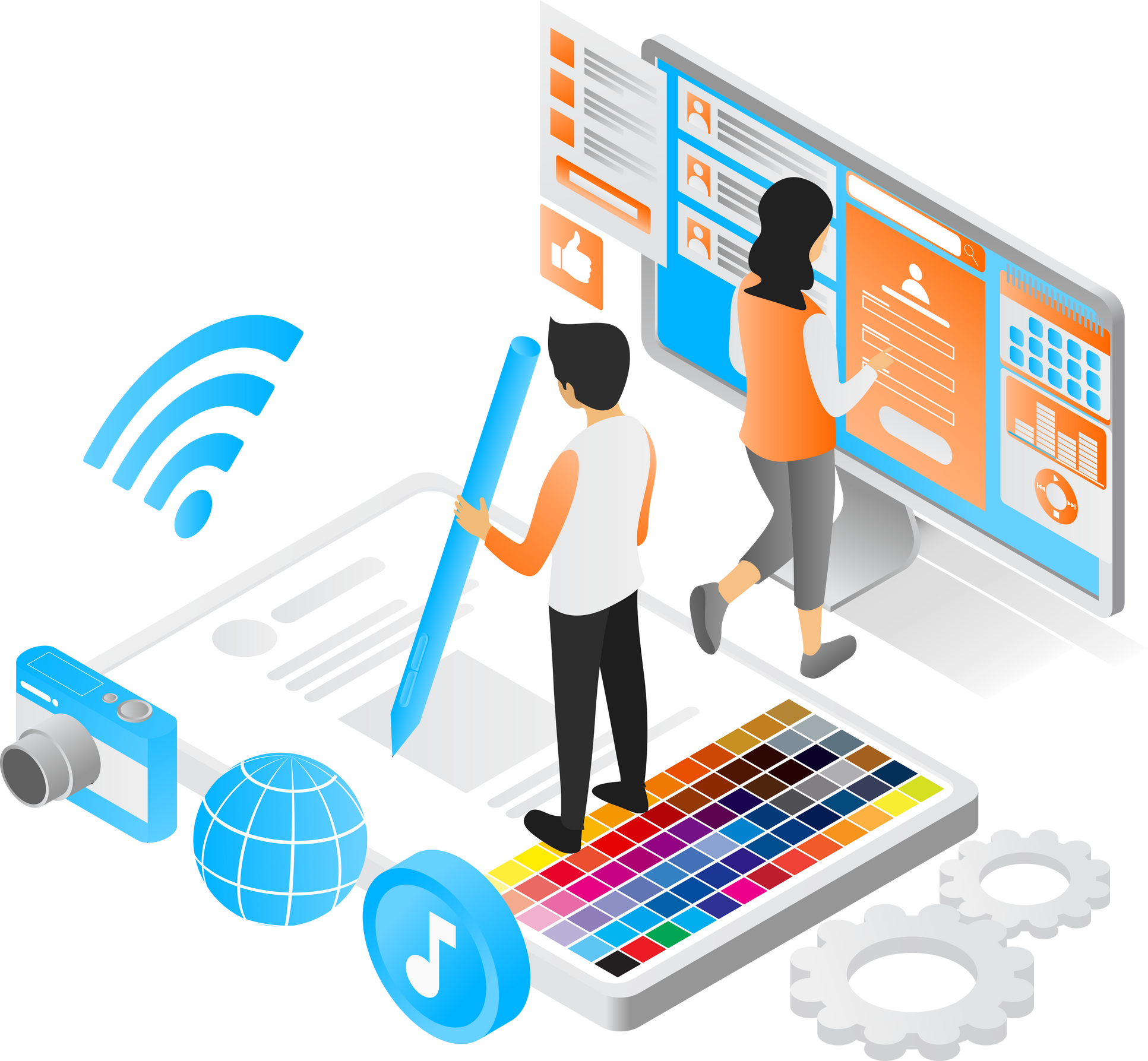 UI designer and UI programmer